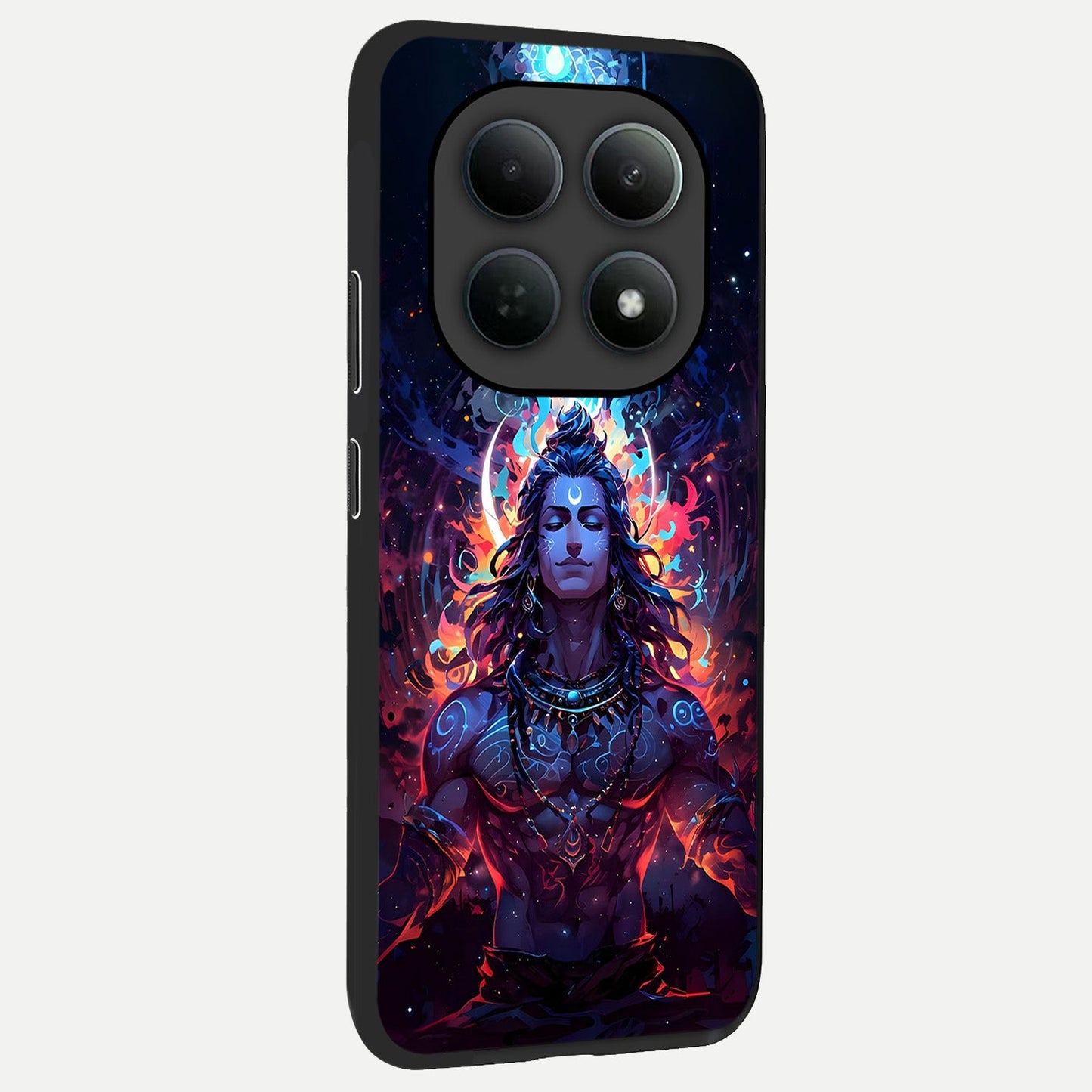 Divine Fire Shiv back cover For Poco M8 Pro slim fit glass case with vibrant aesthetic design