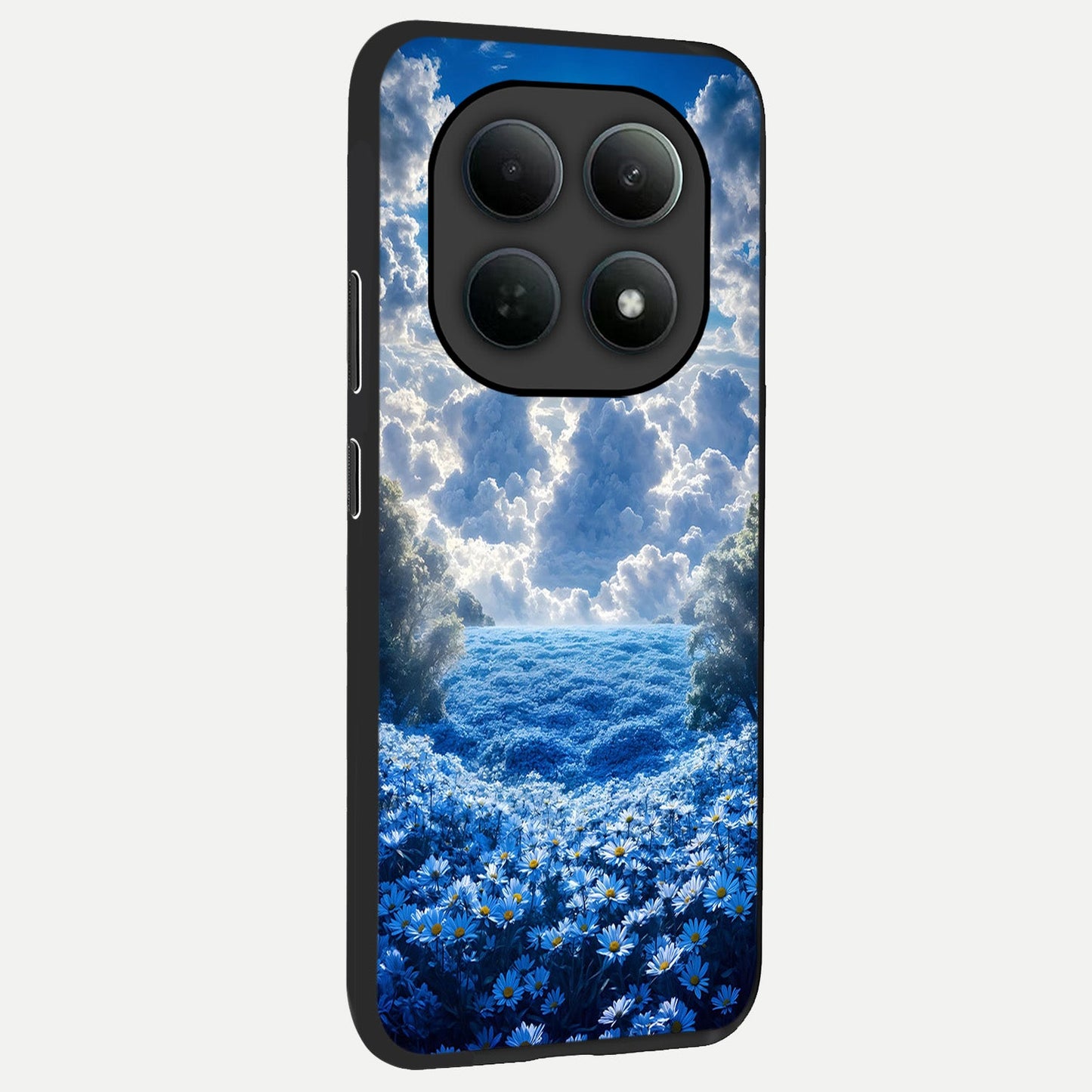 Heavenly Daisy Horizon back cover For Poco M8 Pro slim fit glass case with vibrant aesthetic design