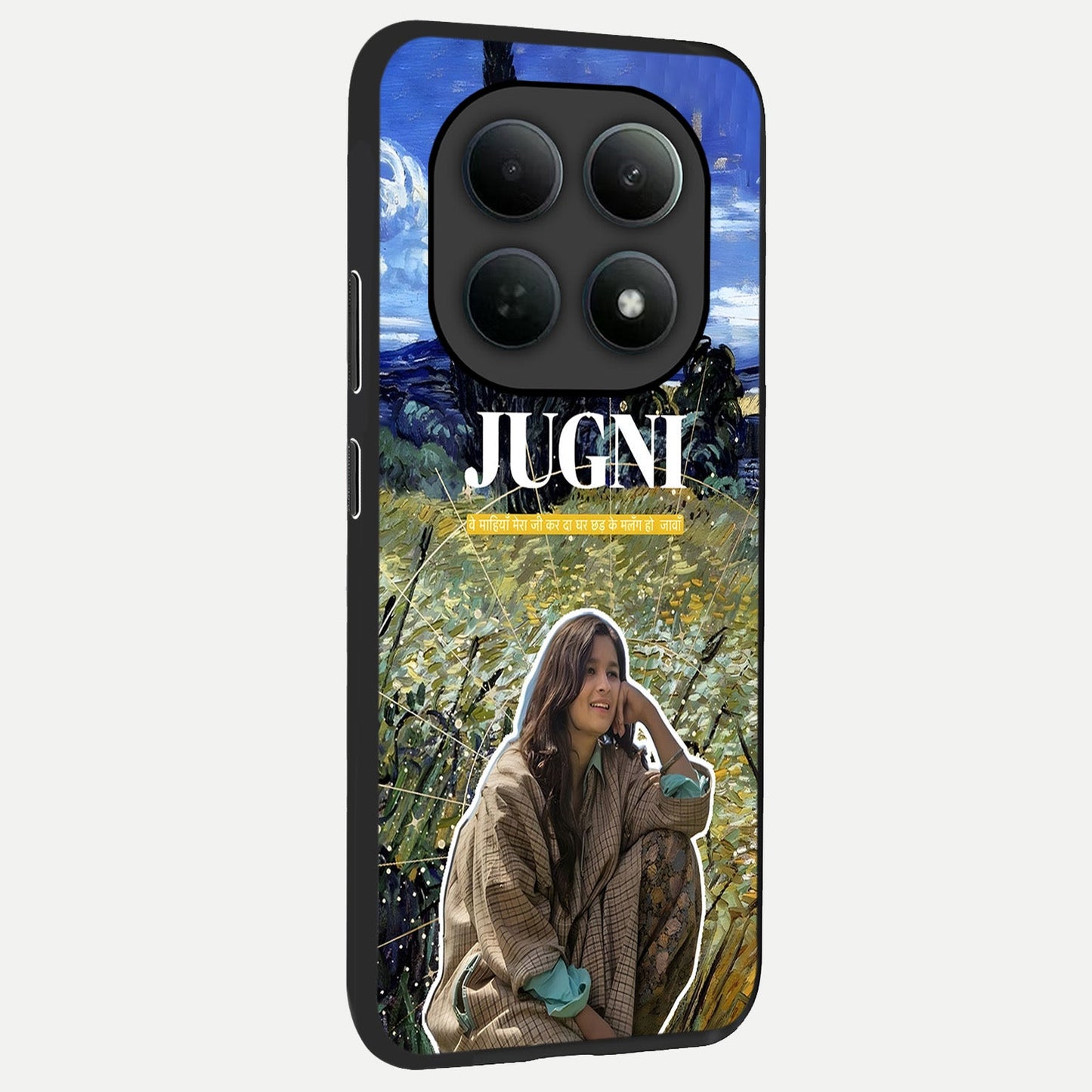 Jugni Soul Vibes back cover For Poco M8 Pro slim fit glass case with vibrant aesthetic design