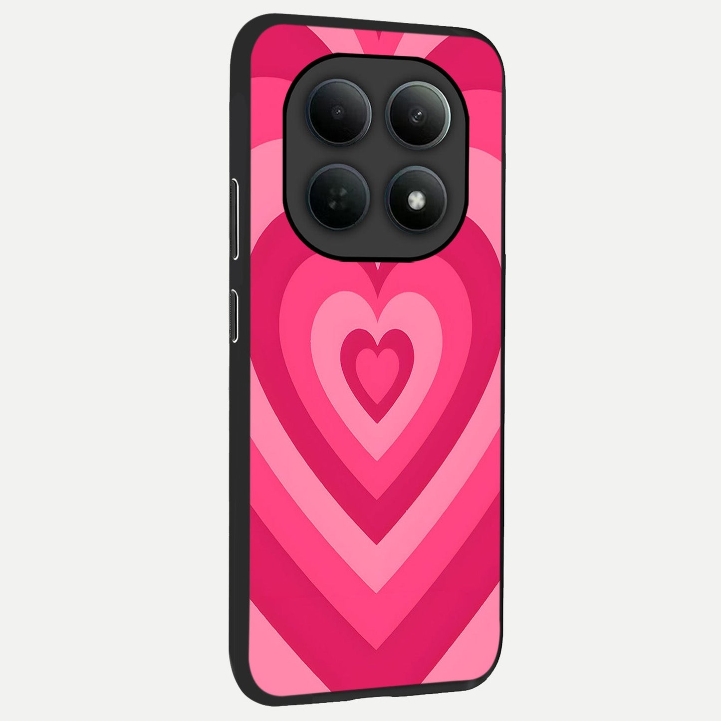 Layered Love Hearts back cover For Poco M8 Pro slim fit glass case with vibrant aesthetic design