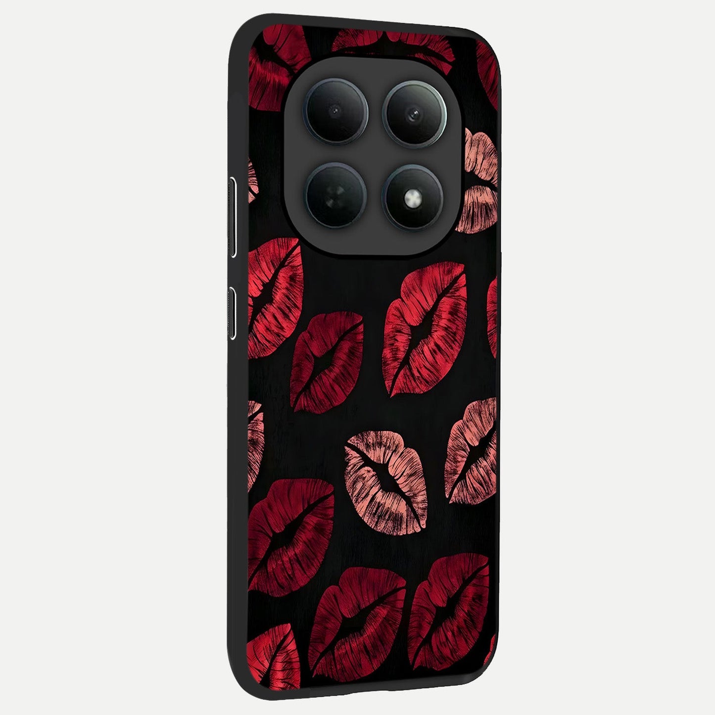 Midnight Kiss Love back cover For Poco M8 Pro slim fit glass case with vibrant aesthetic design