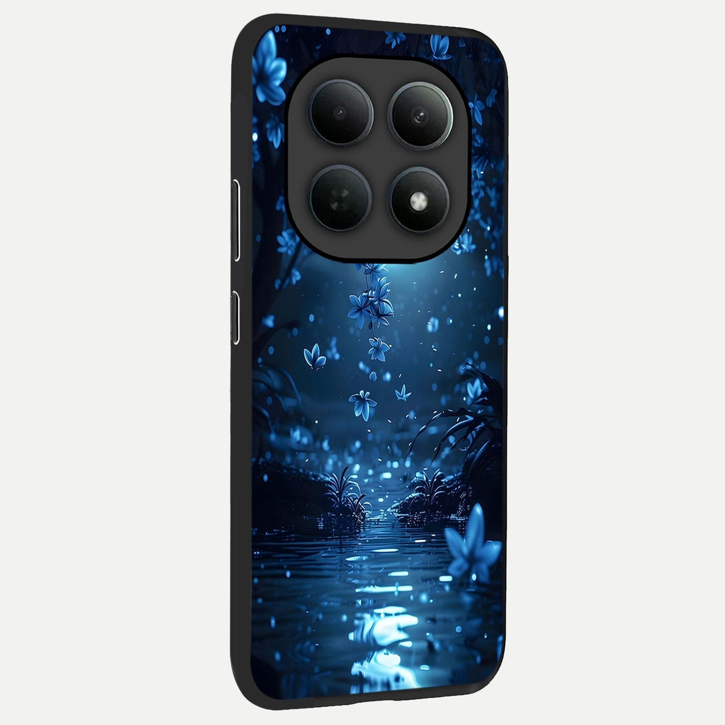 Moonlight Petal Dream back cover For Poco M8 Pro slim fit glass case with vibrant aesthetic design