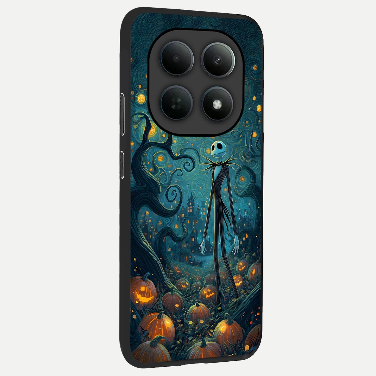 Pumpkin Moonlight Tale back cover For Poco M8 Pro slim fit glass case with vibrant aesthetic design