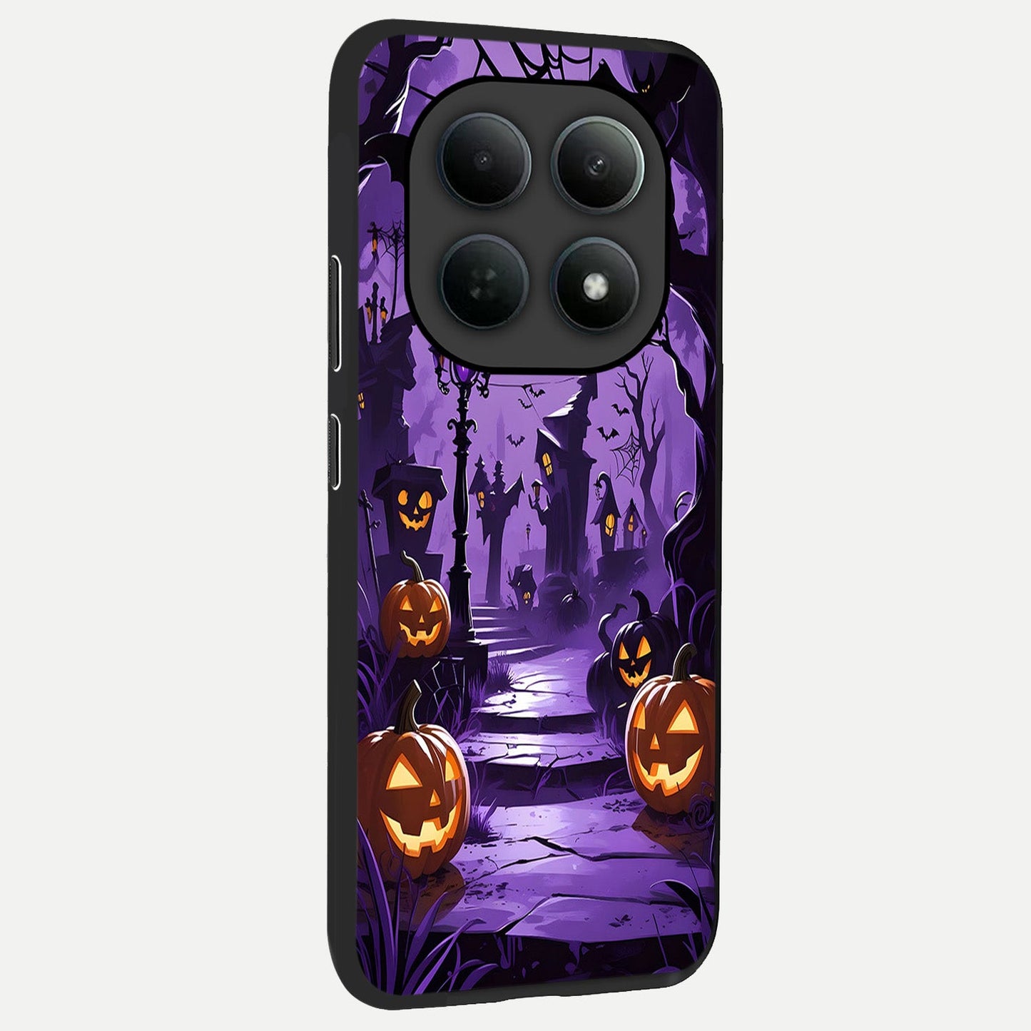 Pumpkin Patch Halloween back cover For Poco M8 Pro slim fit glass case with vibrant aesthetic design
