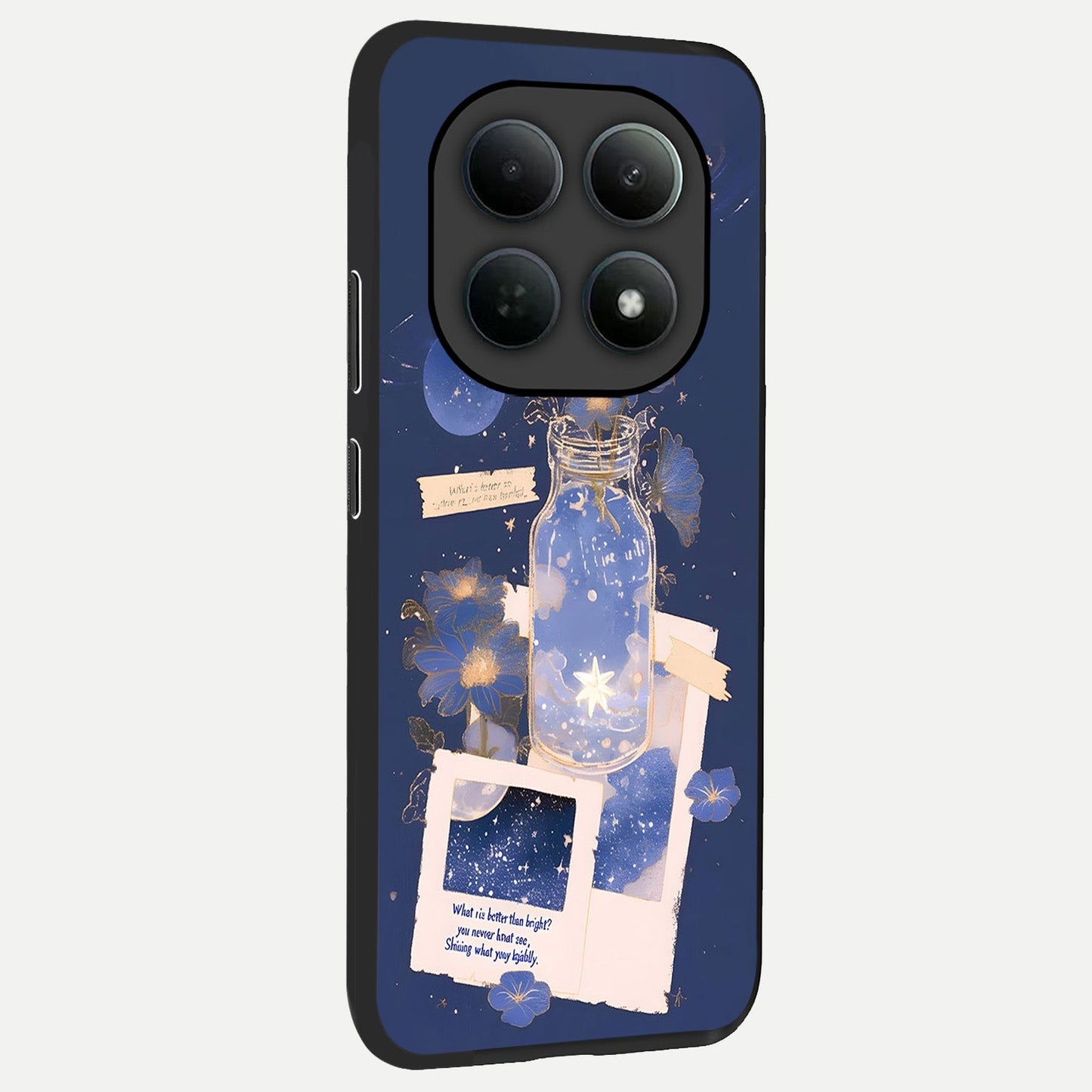 Starlit Cosmic Jar back cover For Poco M8 Pro slim fit glass case with vibrant aesthetic design
