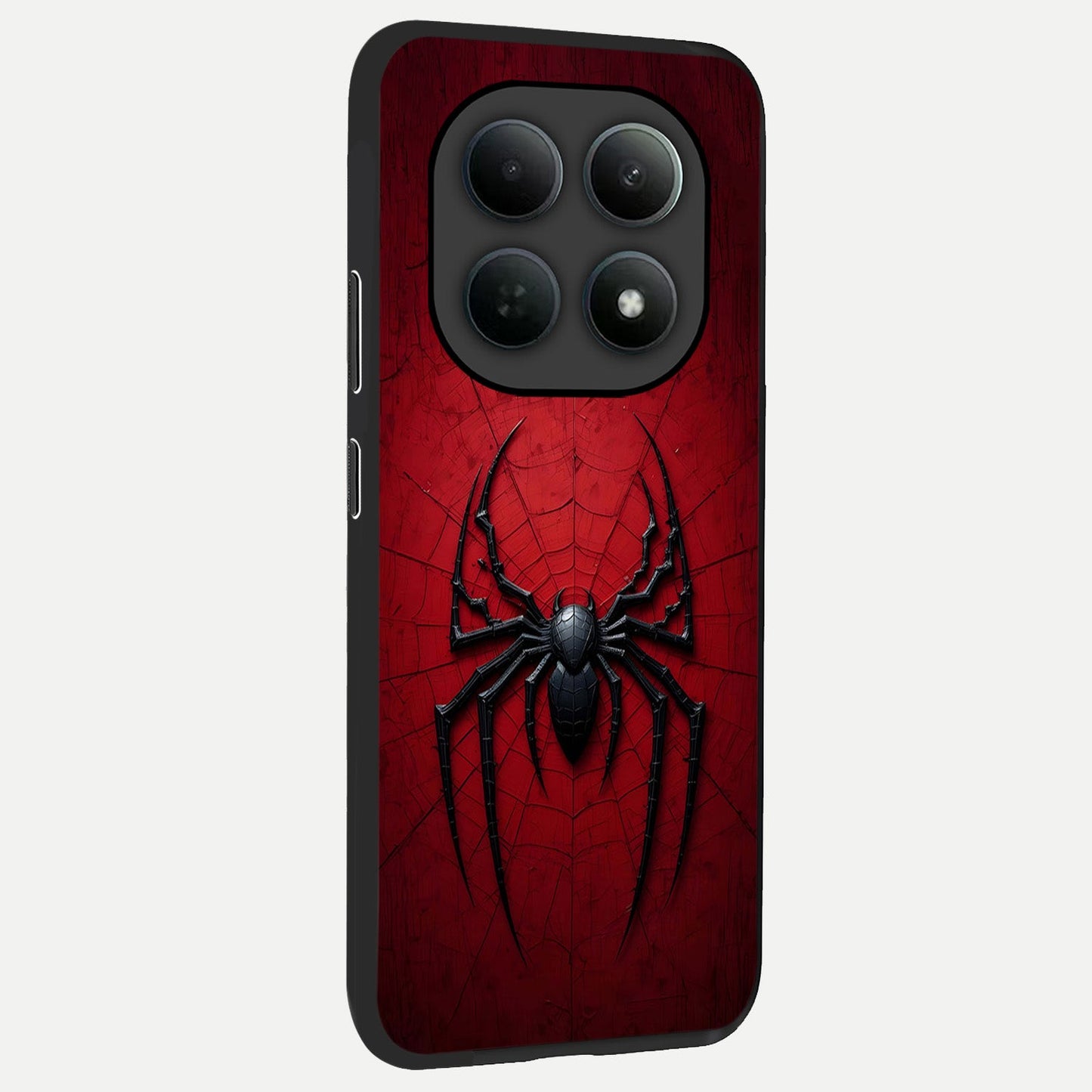 Superhero Web Emblem back cover For Poco M8 Pro slim fit glass case with vibrant aesthetic design