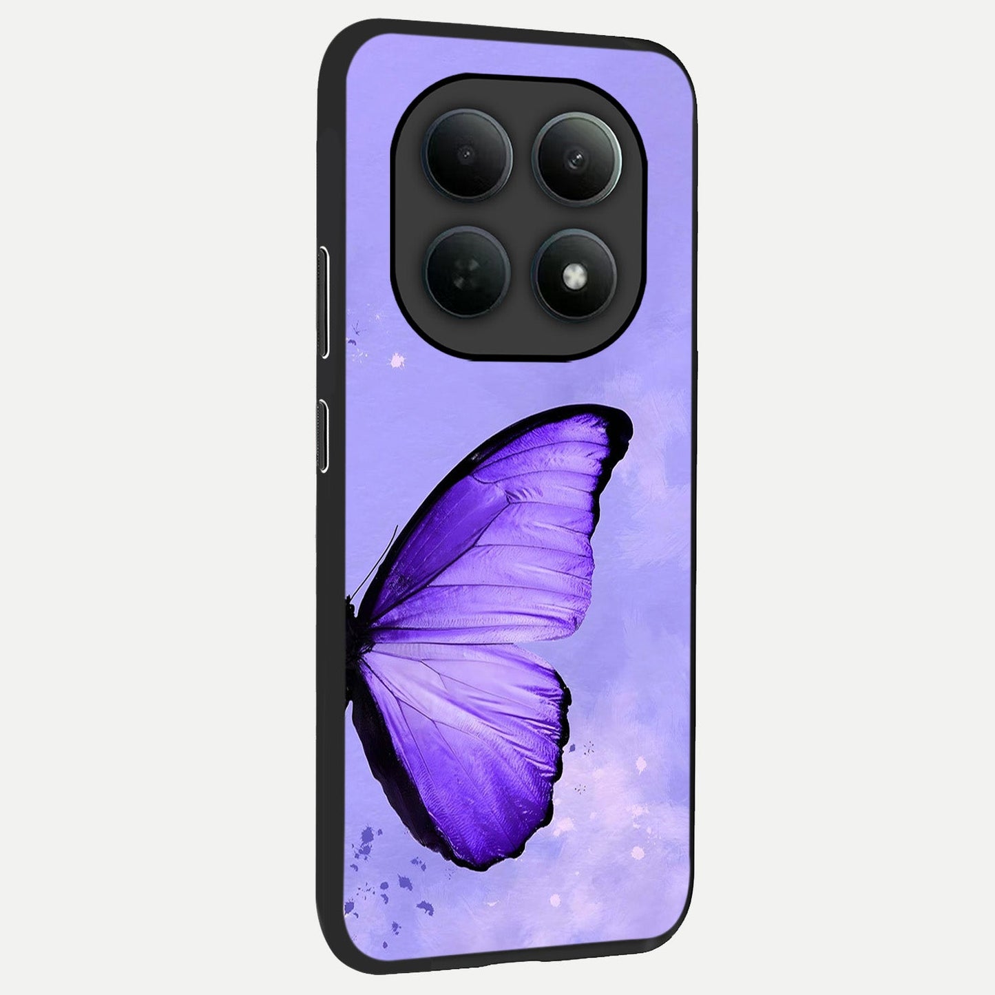 Violet Dream Wing back cover For Poco M8 Pro slim fit glass case with vibrant aesthetic design