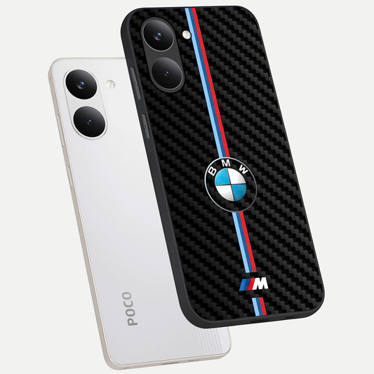 BMW Pattern phone case For Poco X8 Pro showing premium glass back cover with detailed artwork