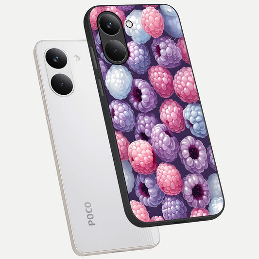 Berry Candy Pop phone case For Poco X8 Pro showing premium glass back cover with detailed artwork
