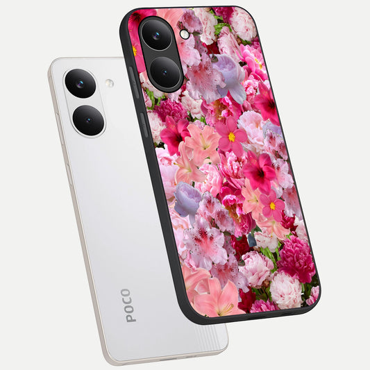 Bloom Crush Fantasy phone case For Poco X8 Pro showing premium glass back cover with detailed artwork