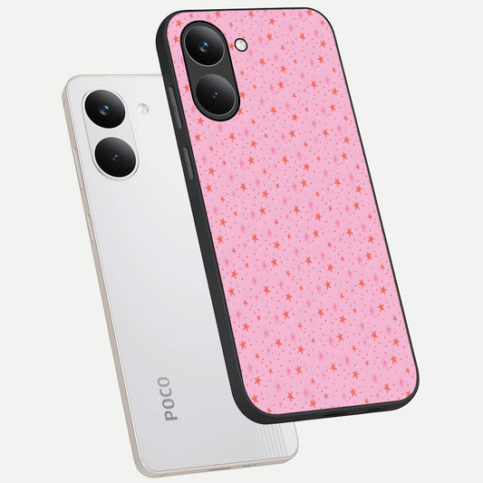 Cosmic Pink Sparkle phone case For Poco X8 Pro showing premium glass back cover with detailed artwork