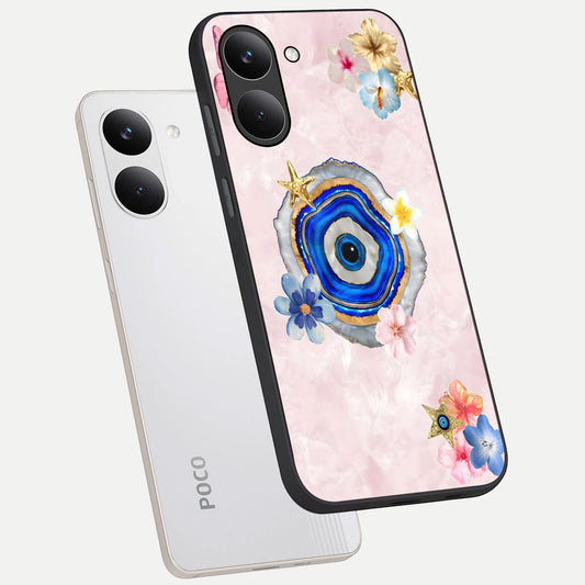 Divine Aura Bloom phone case For Poco X8 Pro showing premium glass back cover with detailed artwork