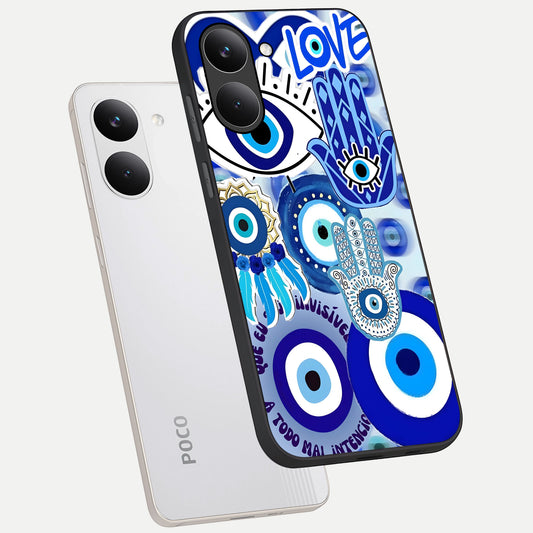 Evil Eyes Dream phone case For Poco X8 Pro showing premium glass back cover with detailed artwork
