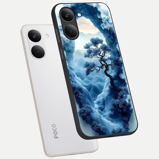 Frozen Serenity Gate phone case For Poco X8 Pro showing premium glass back cover with detailed artwork
