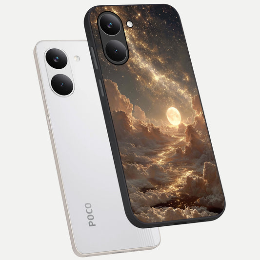 Golden Sky Dream phone case For Poco X8 Pro showing premium glass back cover with detailed artwork