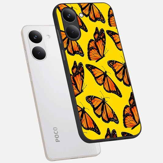 Golden Wing Flight phone case For Poco X8 Pro showing premium glass back cover with detailed artwork