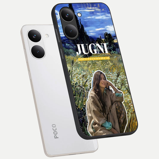 Jugni Soul Vibes phone case For Poco X8 Pro showing premium glass back cover with detailed artwork