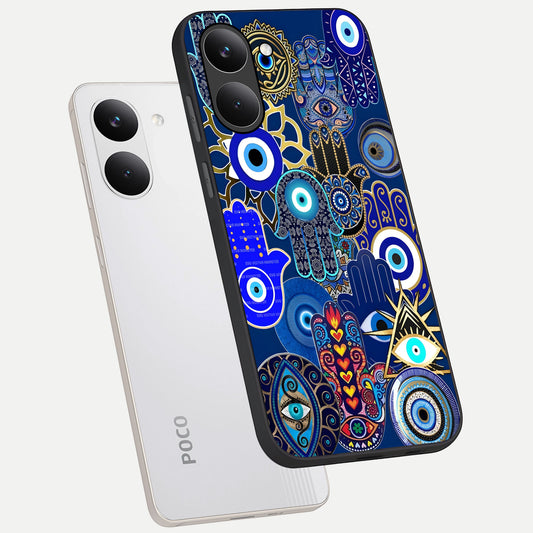 Mystic Palm Guard phone case For Poco X8 Pro showing premium glass back cover with detailed artwork