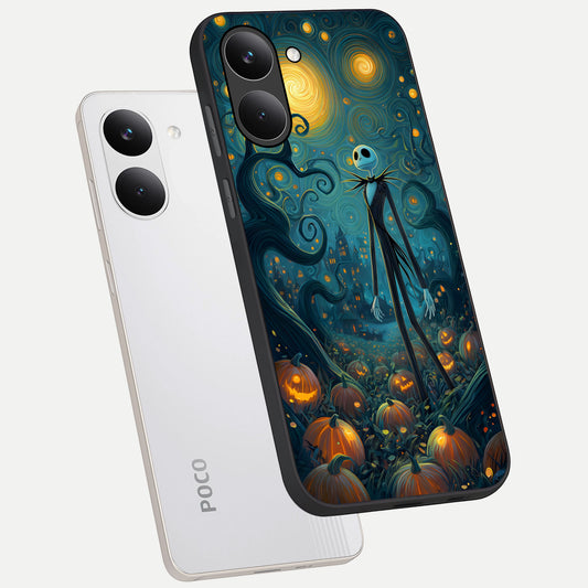 Pumpkin Moonlight Tale phone case For Poco X8 Pro showing premium glass back cover with detailed artwork