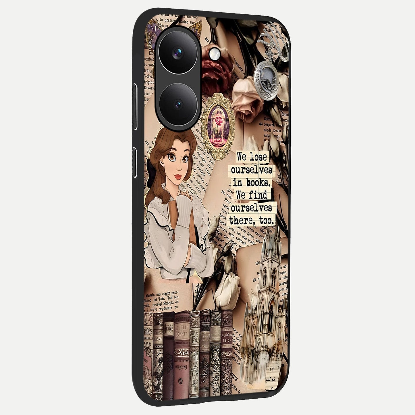 Bookish Dream World back cover For Poco X8 Pro slim fit glass case with vibrant aesthetic design