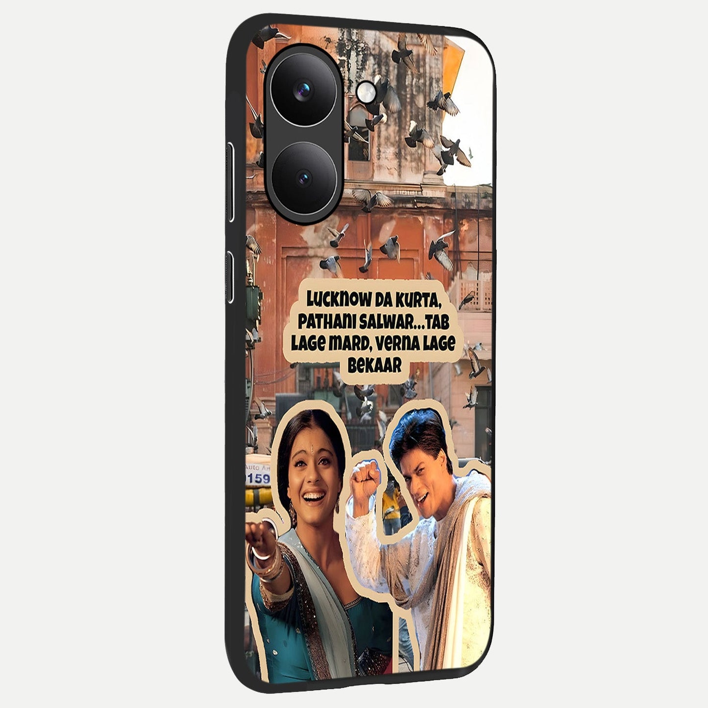 Desi Retro Vibes back cover For Poco X8 Pro slim fit glass case with vibrant aesthetic design