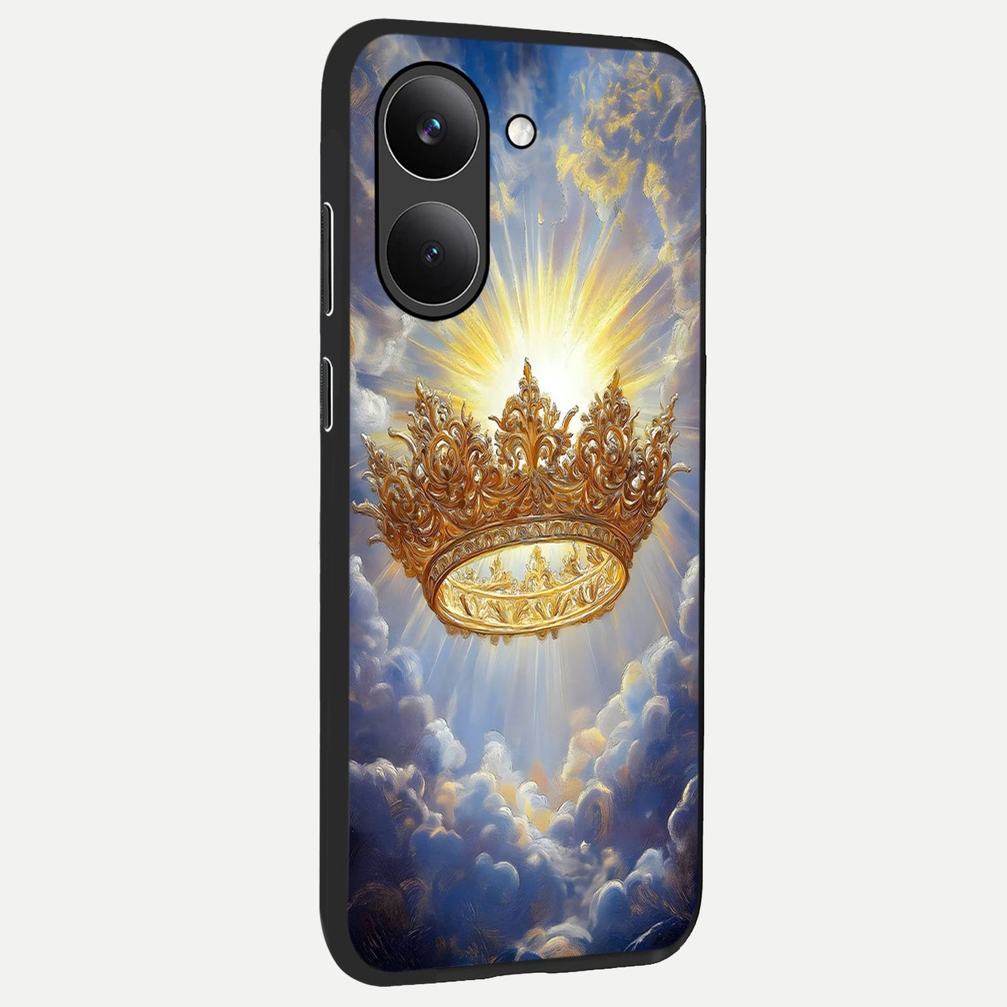 Heavenly Crown Light back cover For Poco X8 Pro slim fit glass case with vibrant aesthetic design