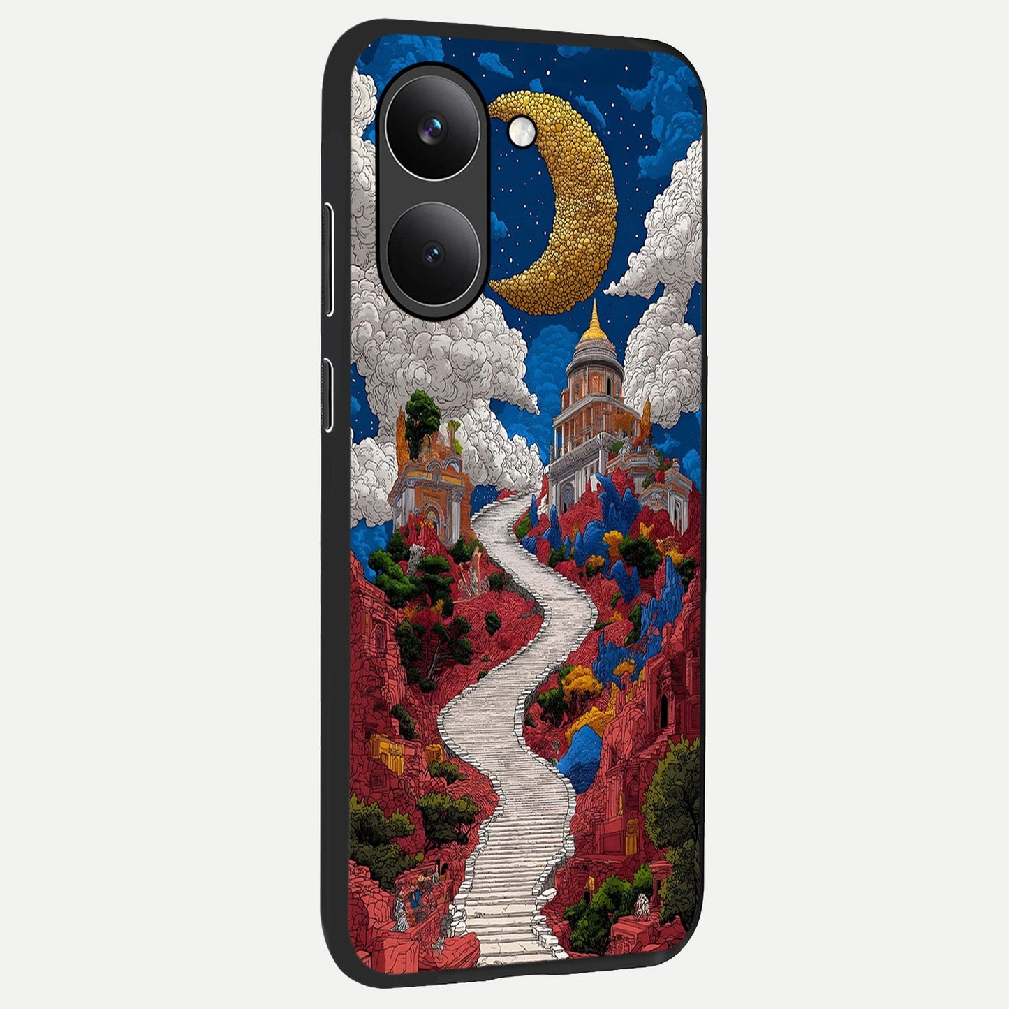 Heavenly Moon Path back cover For Poco X8 Pro slim fit glass case with vibrant aesthetic design