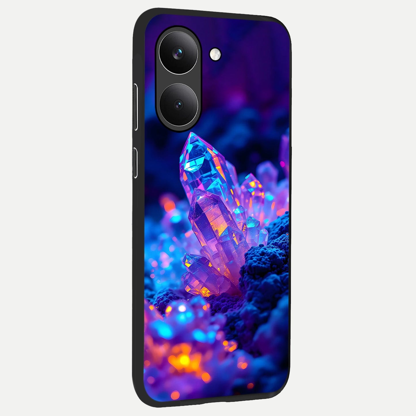 Neon Aura Shards back cover For Poco X8 Pro slim fit glass case with vibrant aesthetic design
