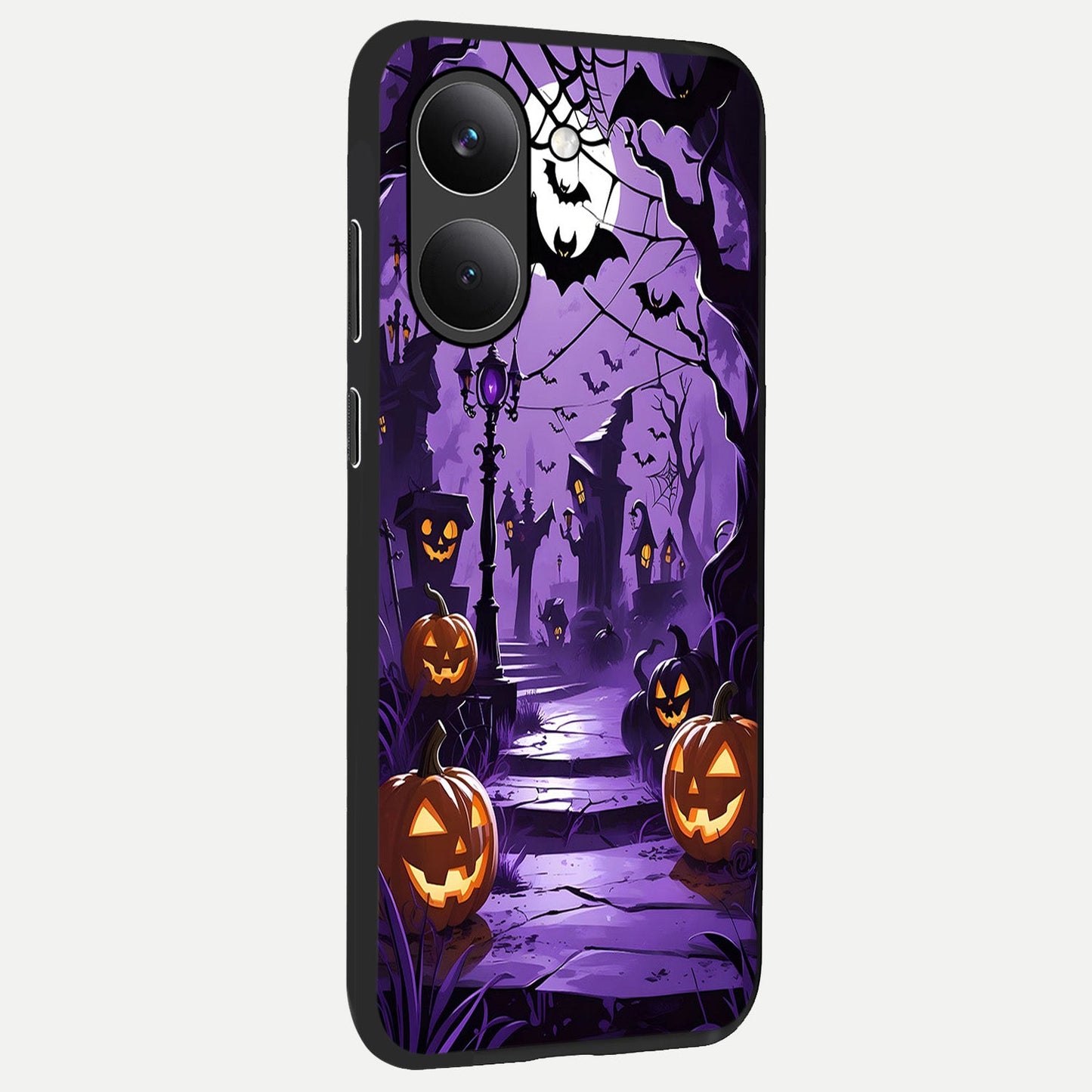 Pumpkin Patch Halloween back cover For Poco X8 Pro slim fit glass case with vibrant aesthetic design