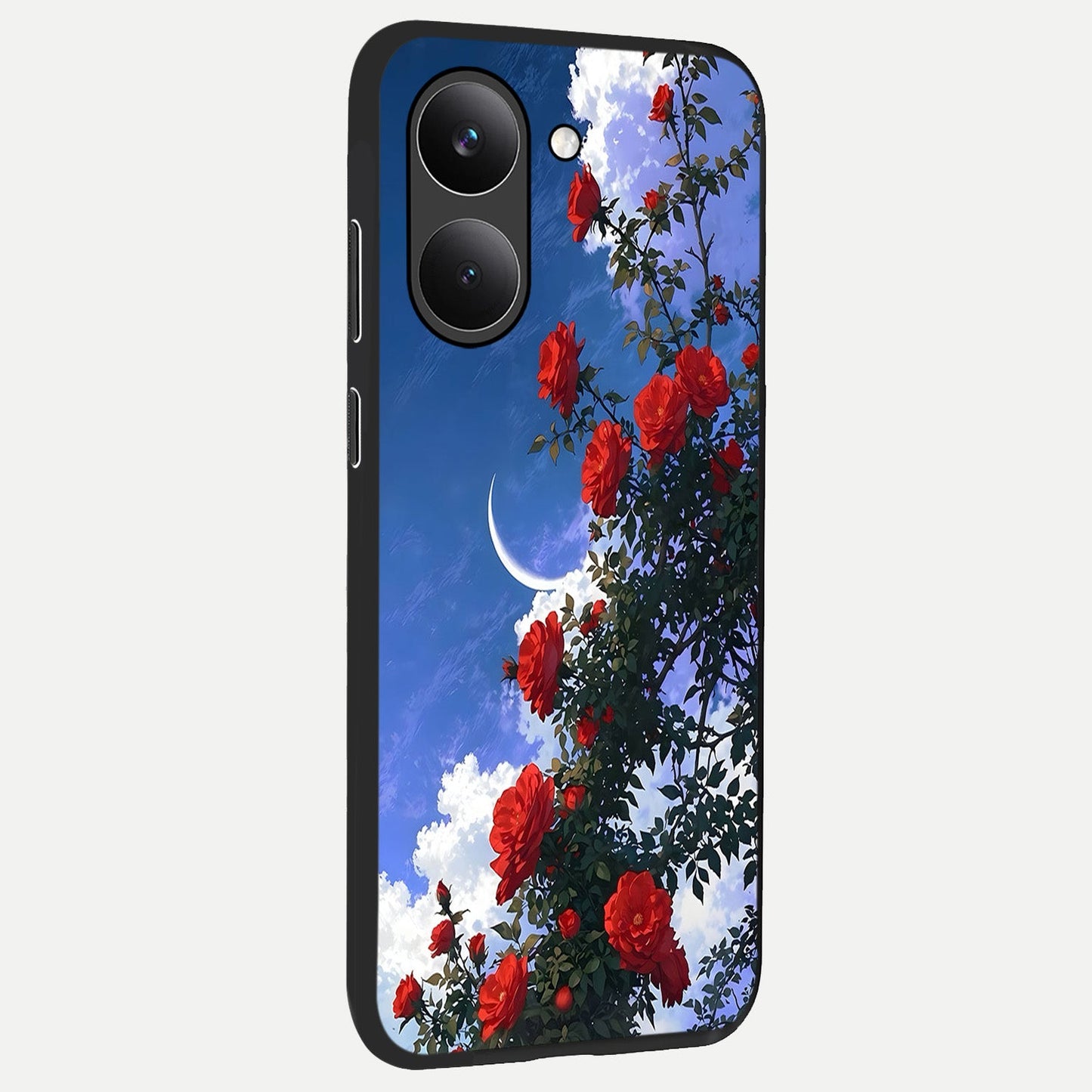 Rose Drift Flowers back cover For Poco X8 Pro slim fit glass case with vibrant aesthetic design