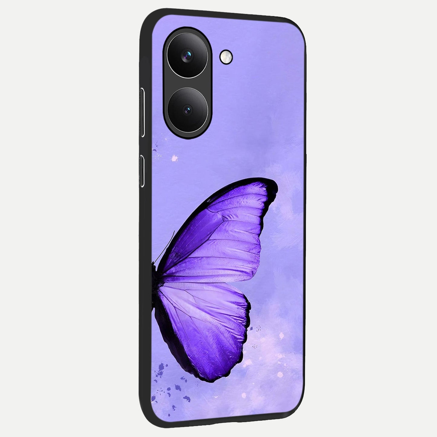 Violet Dream Wing back cover For Poco X8 Pro slim fit glass case with vibrant aesthetic design