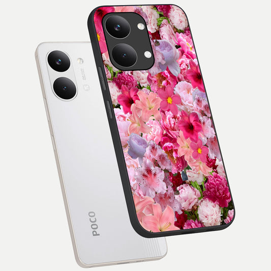 Bloom Crush Fantasy phone case For Poco X8 Pro Max showing premium glass back cover with detailed artwork