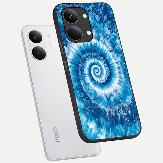 Blue Galaxy Wave phone case For Poco X8 Pro Max showing premium glass back cover with detailed artwork