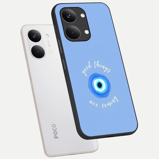 Bright Future Ahead phone case For Poco X8 Pro Max showing premium glass back cover with detailed artwork