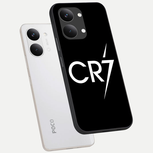 CR7 Elite Strike phone case For Poco X8 Pro Max showing premium glass back cover with detailed artwork