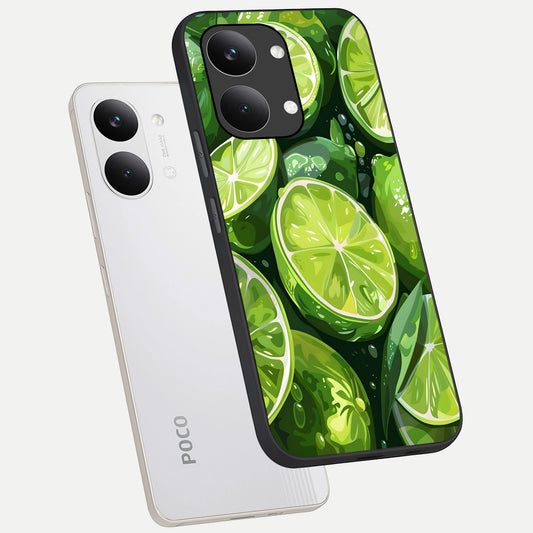 Green Kawasaki phone case For Poco X8 Pro Max showing premium glass back cover with detailed artwork