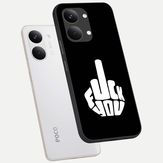 Rebel Mode On phone case For Poco X8 Pro Max showing premium glass back cover with detailed artwork
