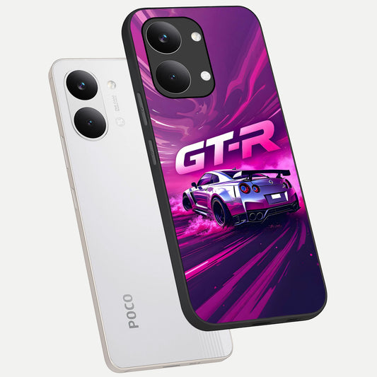 Speed Drift Legend phone case For Poco X8 Pro Max showing premium glass back cover with detailed artwork