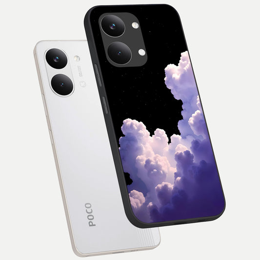 Starlit Night Whispers phone case For Poco X8 Pro Max showing premium glass back cover with detailed artwork