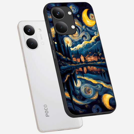 Starry Sky Serenity phone case For Poco X8 Pro Max showing premium glass back cover with detailed artwork