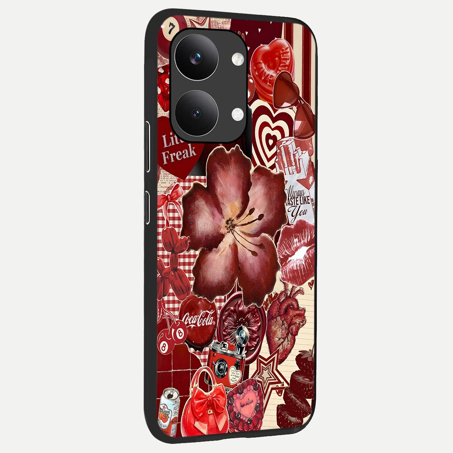 Aesthetic Little Freak back cover For Poco X8 Pro Max slim fit glass case with vibrant aesthetic design