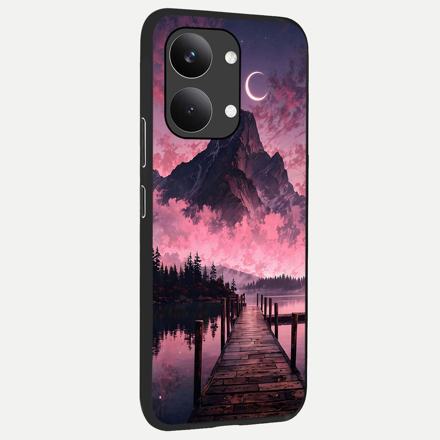 Beautiful Mountain View back cover For Poco X8 Pro Max slim fit glass case with vibrant aesthetic design