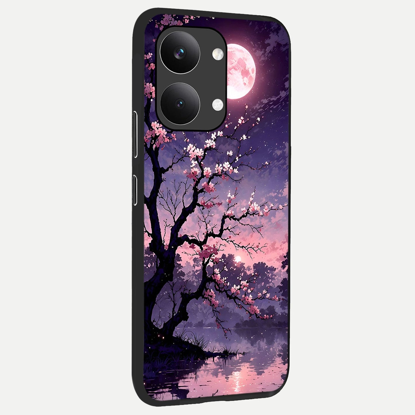 Blossom Pink Moon back cover For Poco X8 Pro Max slim fit glass case with vibrant aesthetic design