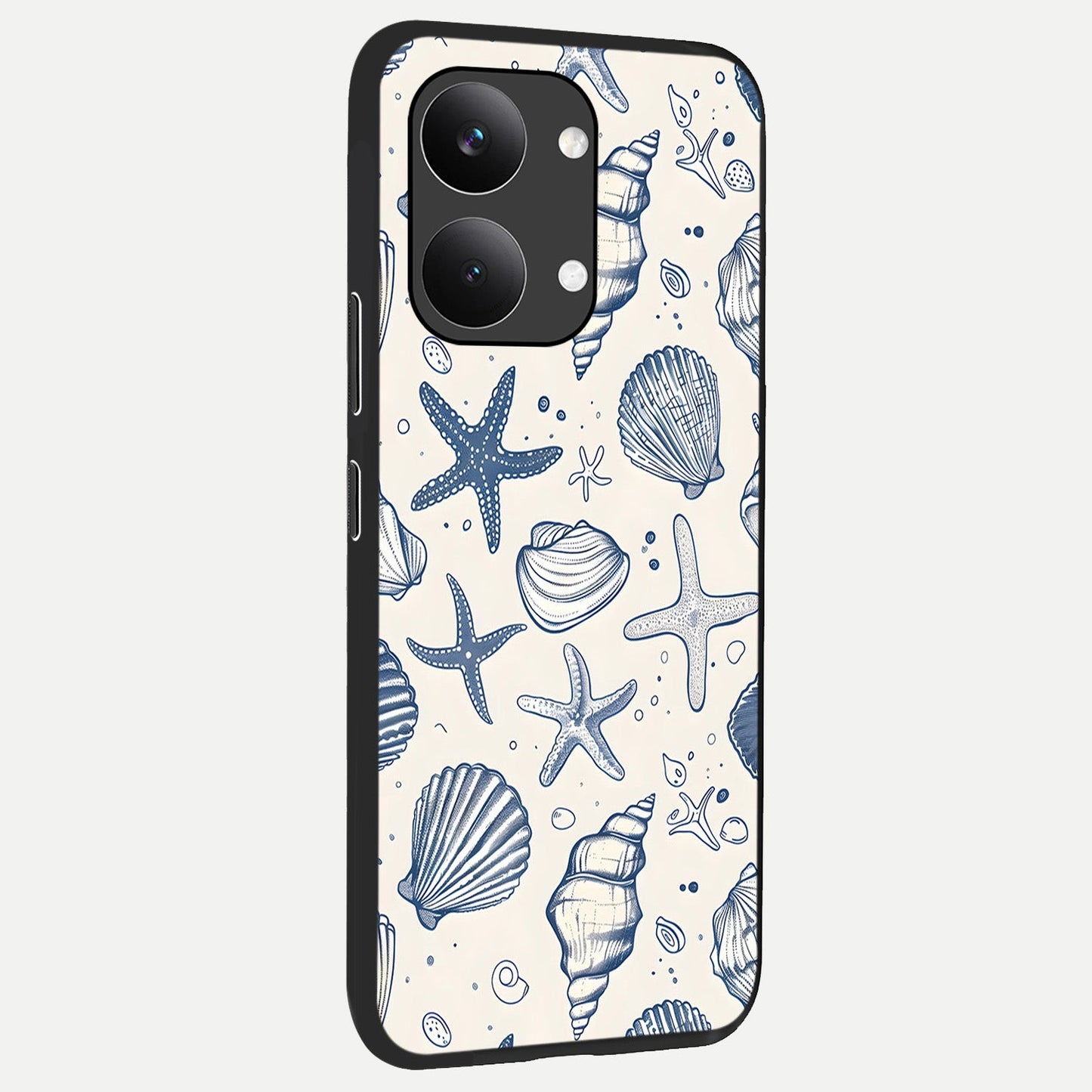 Blue Ocean Outline back cover For Poco X8 Pro Max slim fit glass case with vibrant aesthetic design