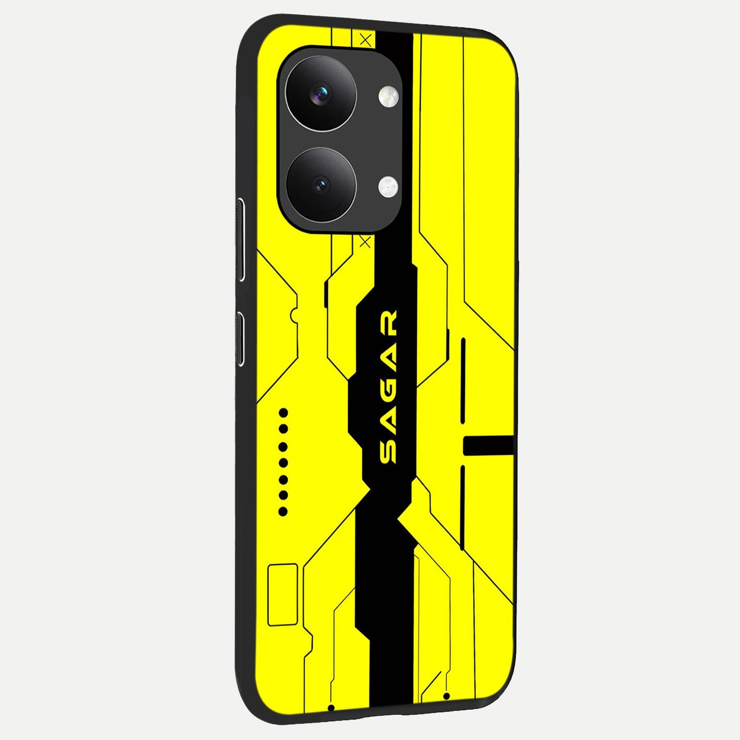 Circuit CYBERPUNK Custom Name back cover For Poco X8 Pro Max slim fit glass case with vibrant aesthetic design
