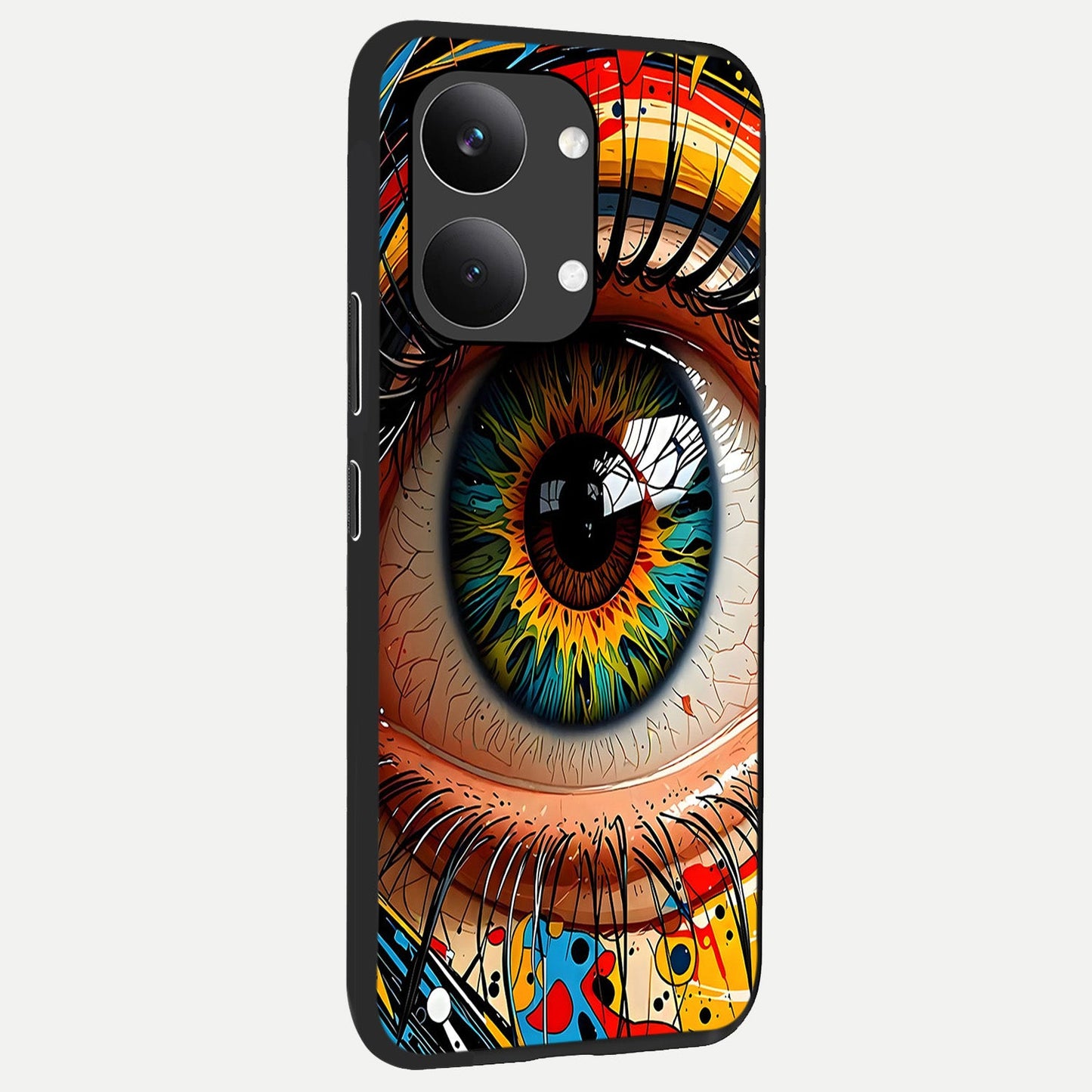 Colorful Eye back cover For Poco X8 Pro Max slim fit glass case with vibrant aesthetic design