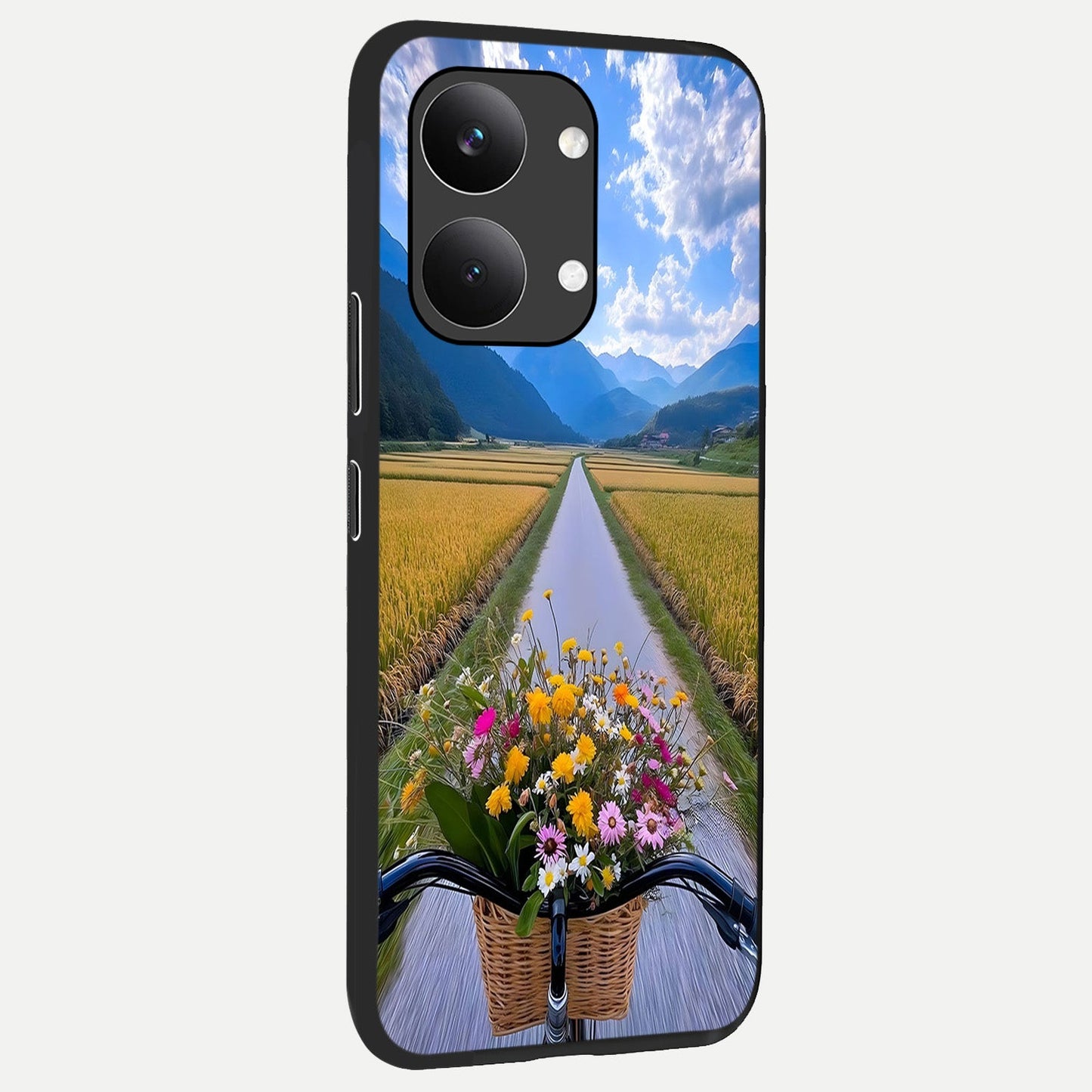 Golden Field Journey back cover For Poco X8 Pro Max slim fit glass case with vibrant aesthetic design