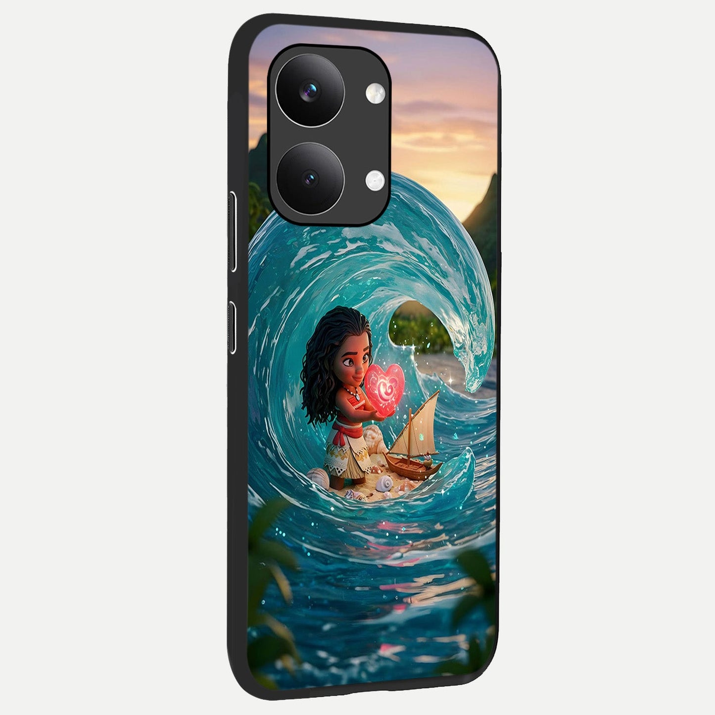 Heart of Ocean back cover For Poco X8 Pro Max slim fit glass case with vibrant aesthetic design