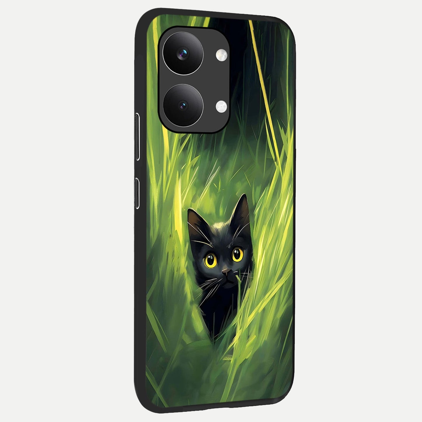 Hidden Cat Whisper back cover For Poco X8 Pro Max slim fit glass case with vibrant aesthetic design