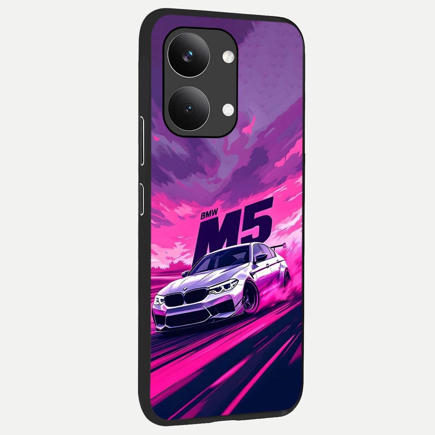 MS Neon Car back cover For Poco X8 Pro Max slim fit glass case with vibrant aesthetic design